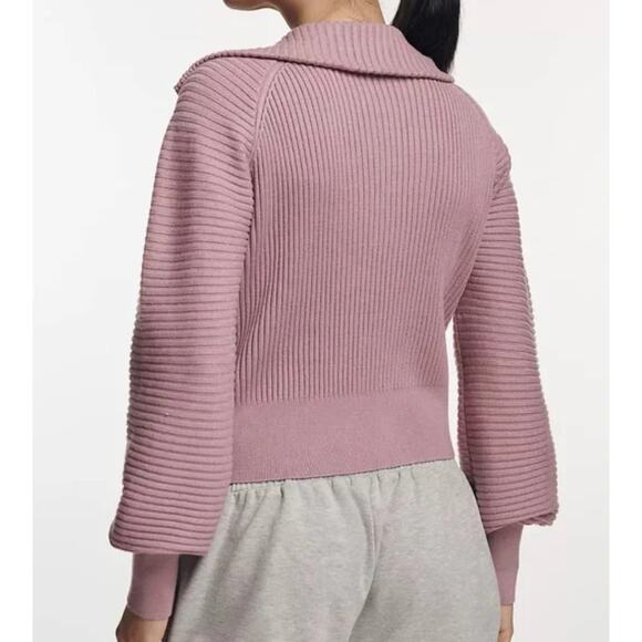 Anthropologie Varley Reid Half-Zip Knit Pullover in Smokey Grape Size Small - Picture 2 of 10